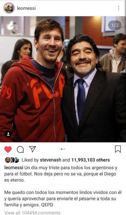球王离世引足坛群星悼念梅西、C罗等人纷纷发文缅怀
