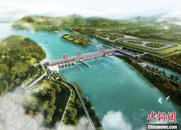 广西大藤峡水利枢纽工程鸟瞰图。 广西大藤峡水利枢纽开发有限责任公司 摄 广西大藤峡水利枢纽工程鸟瞰图。 广西大藤峡水利枢纽开发有限责任公司 摄