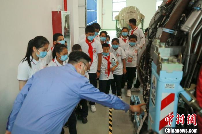 小朋友们参观长龙航空。 王净 供图 小朋友们参观长龙航空。 王净 供图