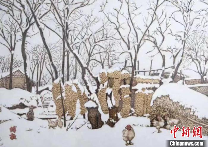 贾书辰创作的烙画作品 王春光 摄 贾书辰创作的烙画作品 王春光 摄