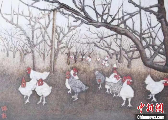 贾书辰创作的烙画作品 王春光 摄 贾书辰创作的烙画作品 王春光 摄